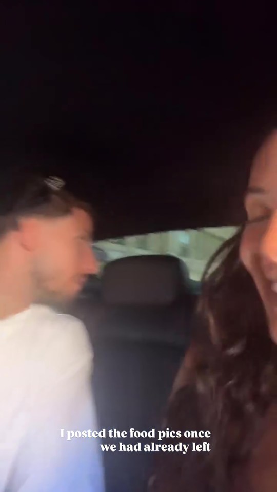 La historia de Instagram de Maya Jama muestra a Ruben Dias en un automóvil.