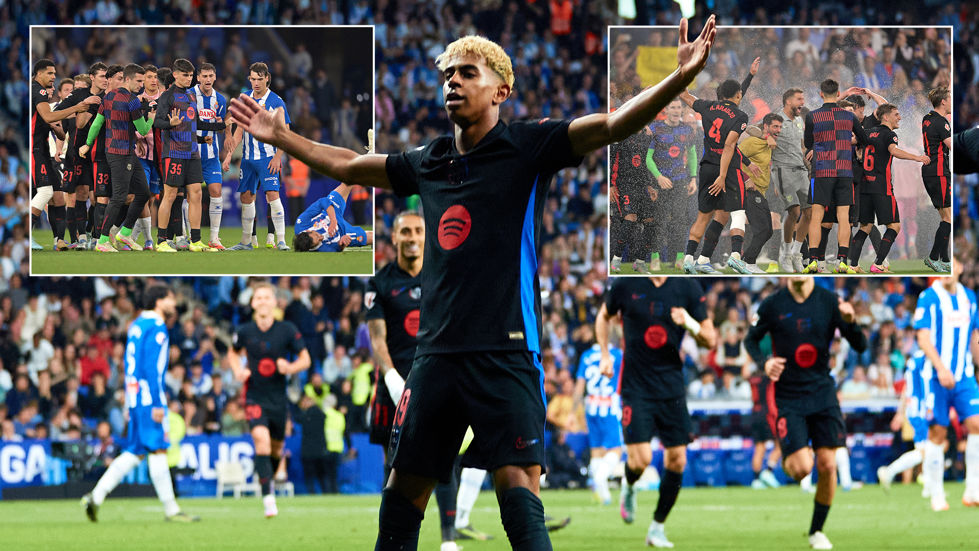Barcelona Win Laliga en Espanyol como rivales feroces encienden a