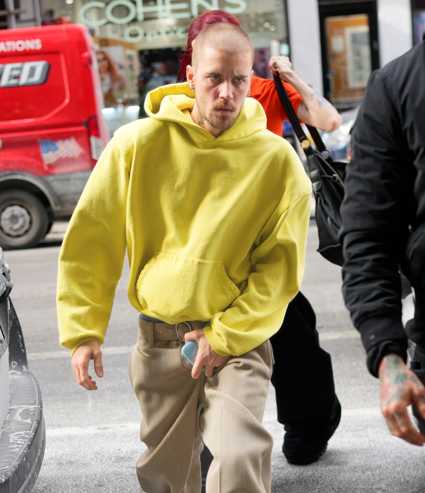 Justin Bieber en la ciudad de Nueva York.
