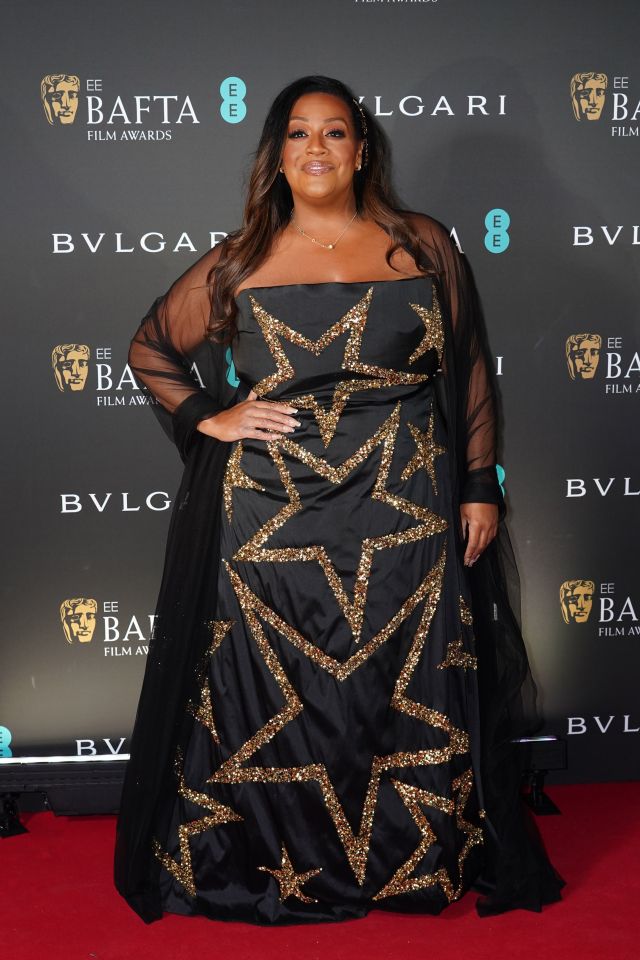 Alison Hammond en la fiesta de los nominados del BAFTA.