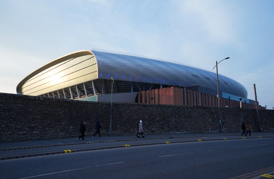 El nuevo estadio de muelle Bramley-Moore de Everton.