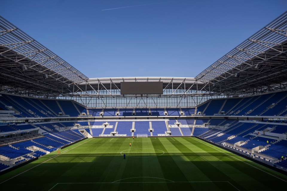 Vista general del nuevo estadio Bramley-Moore Dock Stadium del Everton FC.