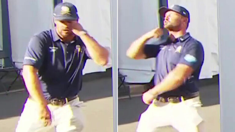 Bryson Dechambeau parece golpearse en la cara en la cara