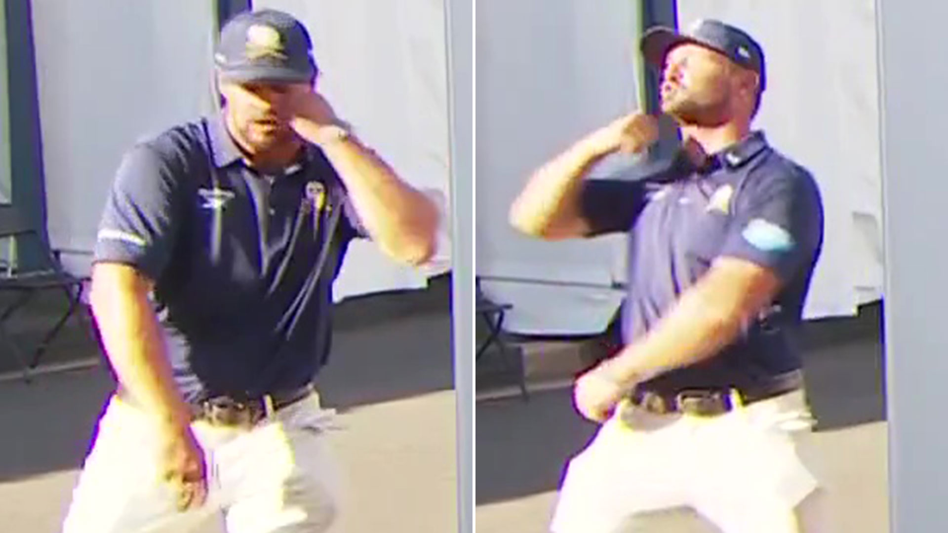 Bryson Dechambeau parece golpearse en la cara en la cara