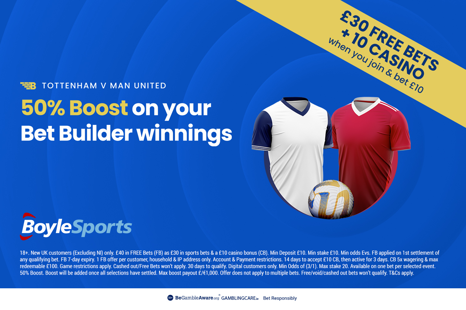 Tottenham vs Man UTD: Obtenga £ 30 en apuestas gratis