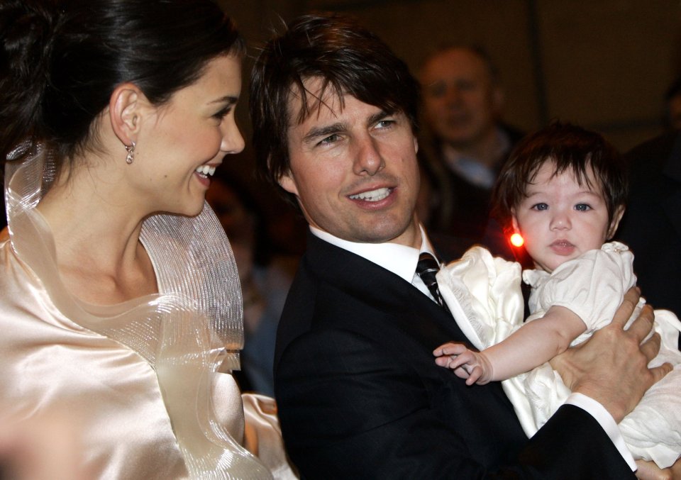 Tom Cruise, Katie Holmes y su hija Suri.