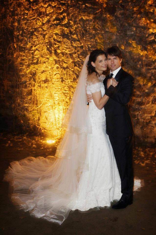 Tom Cruise y Katie Holmes el día de su boda.