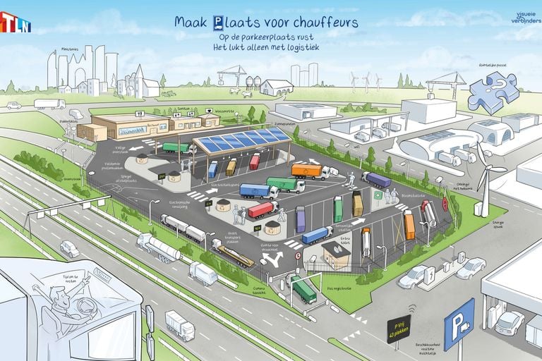 El espacio de estacionamiento ideal para camiones (imagen: conectores TLN/visuales).