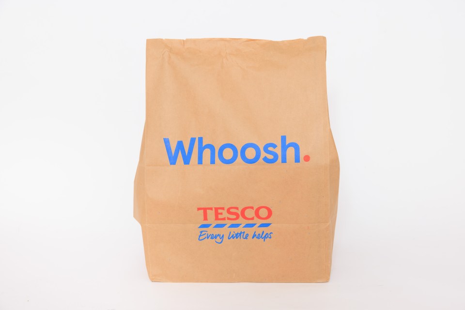 Bolsa de entrega de Tesco Whoosh.