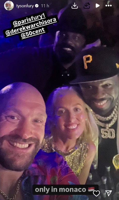 Tyson Fury, su esposa, y 50 centavos en Mónaco.