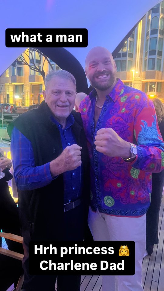 Tyson Fury con el padre de la princesa HRH Charlene.