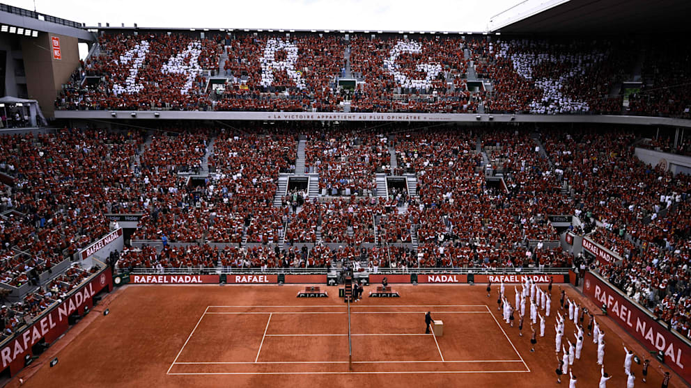 Der Court Philippe Chatrier erinnerte an die 14 French-Open-Titel von Rafael Nadal