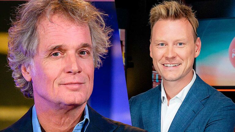 ¿Sam Hagens mira las piernas de la silla Jeroen Pauw?