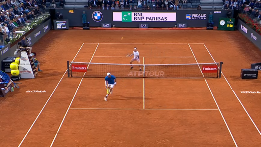 ATP Roma, Berrettini-Ruud: Highlights. El azul dibuja tenis, pero luego