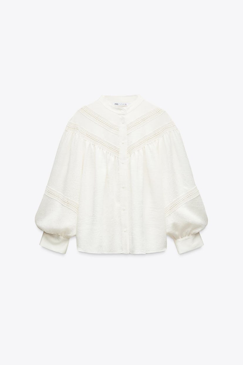 Camisa de inserto de encaje