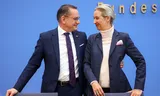 La líder del partido de AFD, Alice Weidel y Tino Chupalla, durante una conferencia de prensa en Berlín.