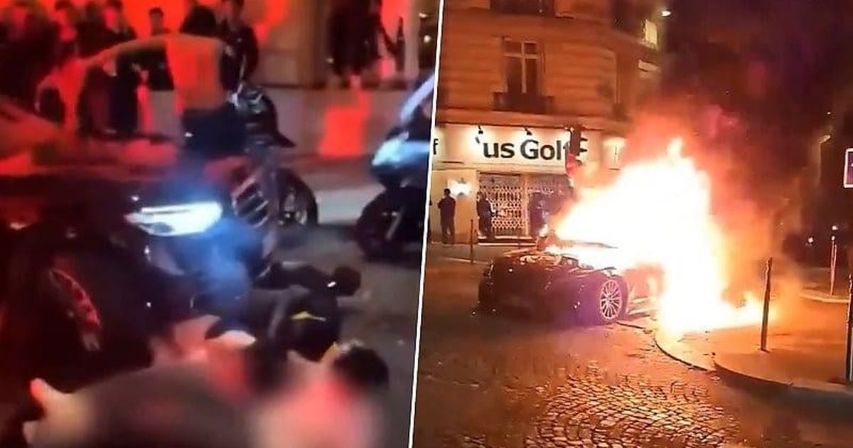Impactante: el auto avanza en los fanáticos del fútbol en