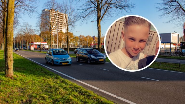 El Ringbaan Zuid en Tilburg, a la derecha, el accidental Jayden (Foto: Omroep Tilburg, foto privada).