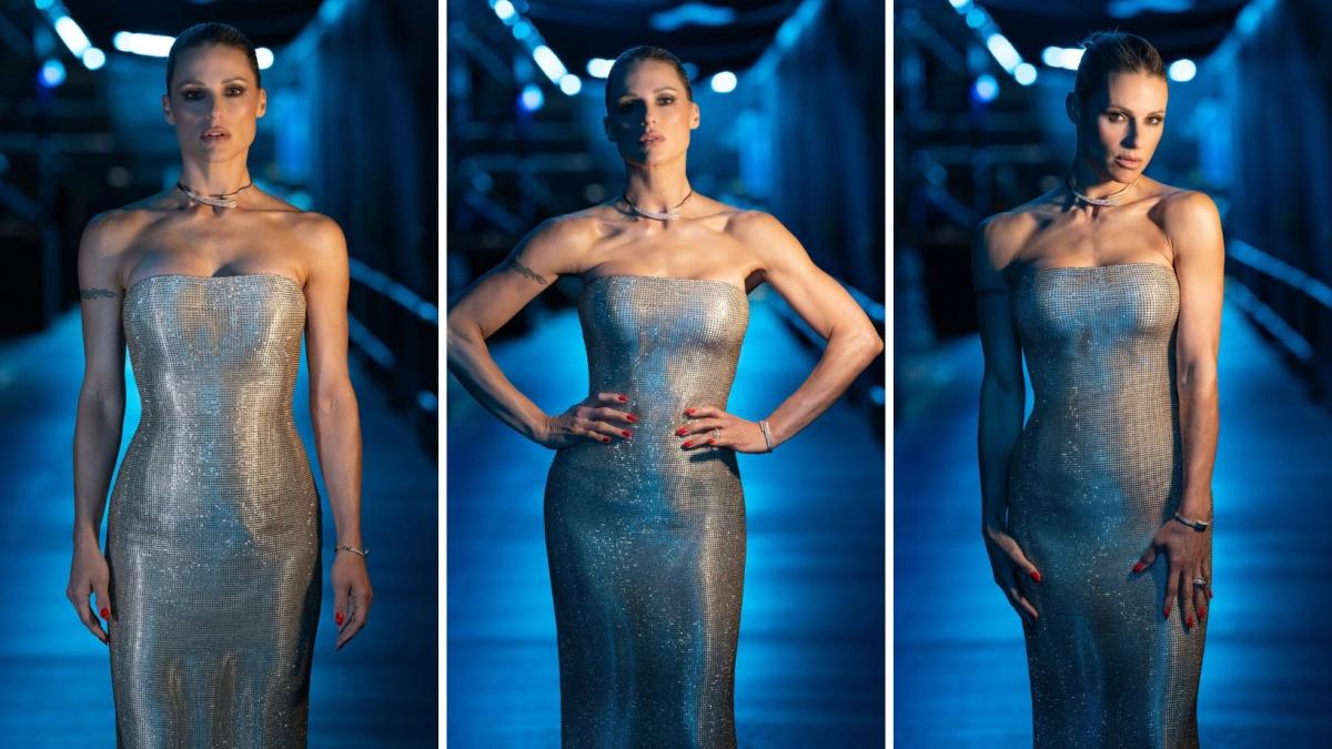 Michelle Hunziker muy elegante en la Eurovisión 2025 en Armani