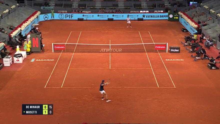 Musetti corre de Minaur como un loco, pero al final