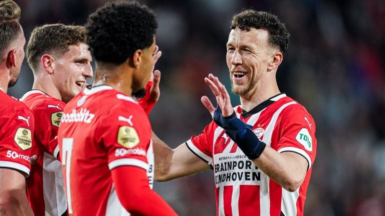 Ivan Perišic anotó tres veces en nombre de PSV contra Fortuna Sittard (Foto: Naranja)