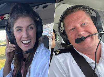 Peter ayuda a Marieke Elsinga con un avión privado en
