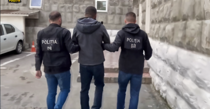Sospechoso de arresto por la policía de Moldavan en un