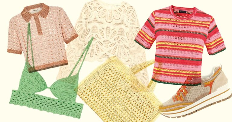 Top, zapatos y bolsas de crochet. Fácil de usar pero