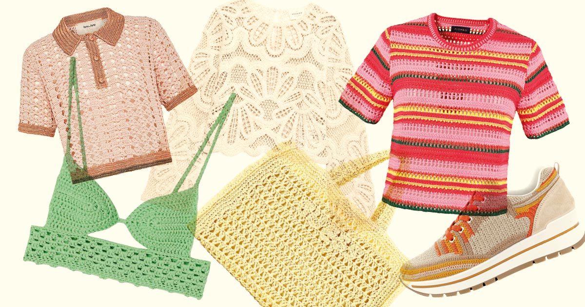 Top, zapatos y bolsas de crochet. Fácil de usar pero