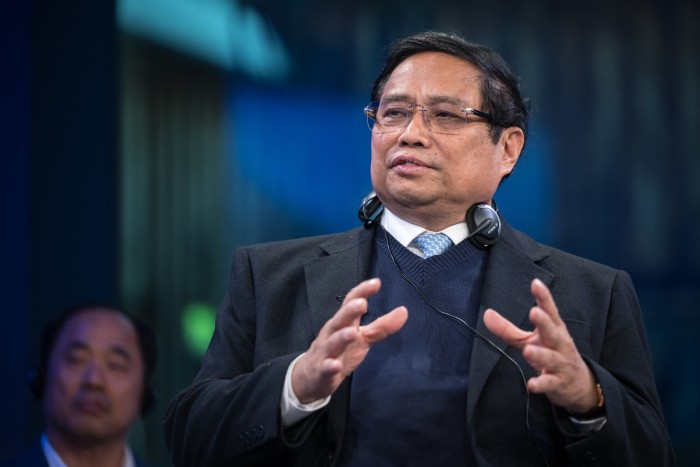 El primer ministro de Vietnam, Pham Minh Chinh, en el Foro Económico Mundial en Davos, Suiza en enero de 2025