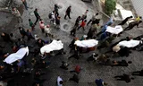 Funeral de palestinos asesinados por ataques israelíes en la ciudad de Gaza.