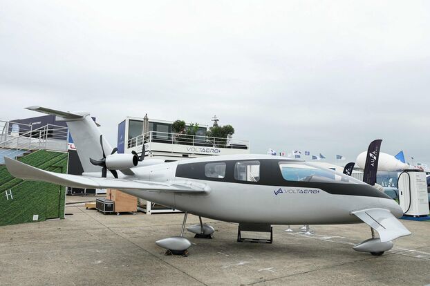 Le Cassio 330 du français VoltAero, un avion électrique-hybride. AFP/Thomas Samson
