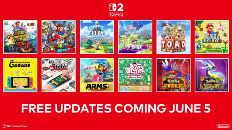 Actualizaciones gratuitas de juegos en vivo para Nintendo Switch 2,