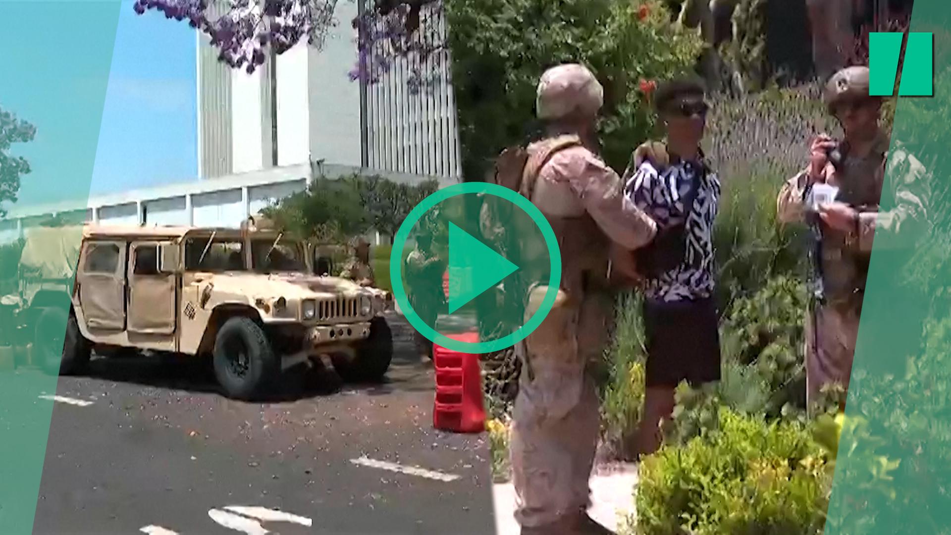 En Los Ángeles, imágenes de los Marines desplegados antes de