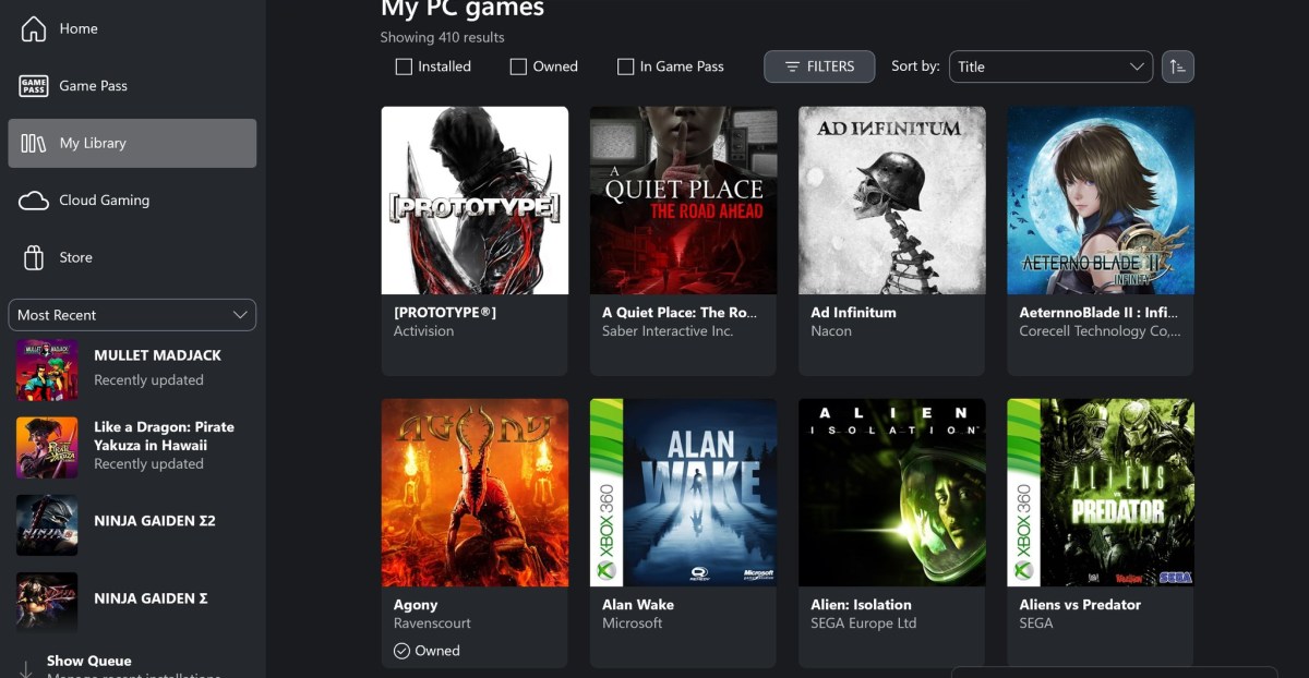 Los juegos de consola de Xbox aparecen repentinamente en la