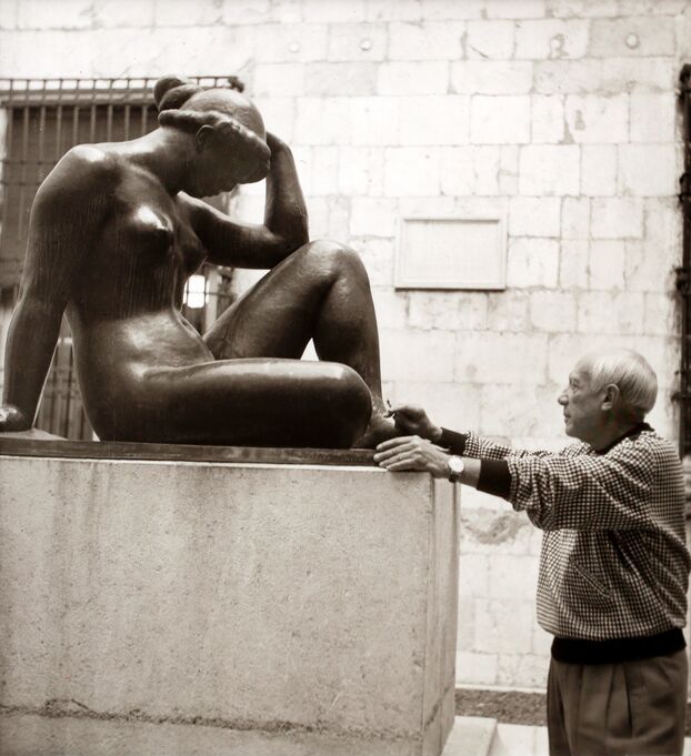 Picasso admirando la obra de Maillol