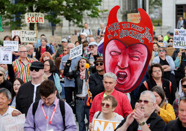 Une manifestation anti-Trump a été organisée ce samedi à Aberdeen. Reuters.