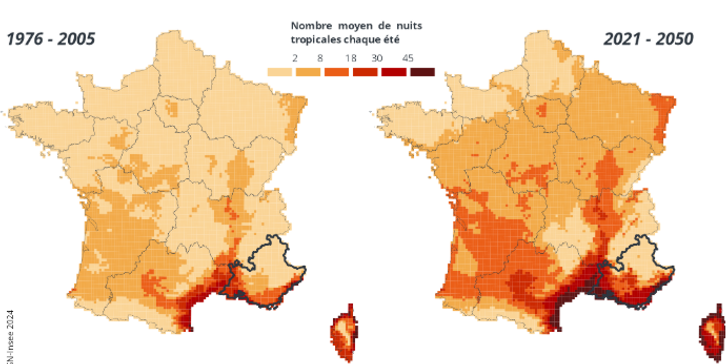 Perspectivas del aumento de noches tropicales en Francia
