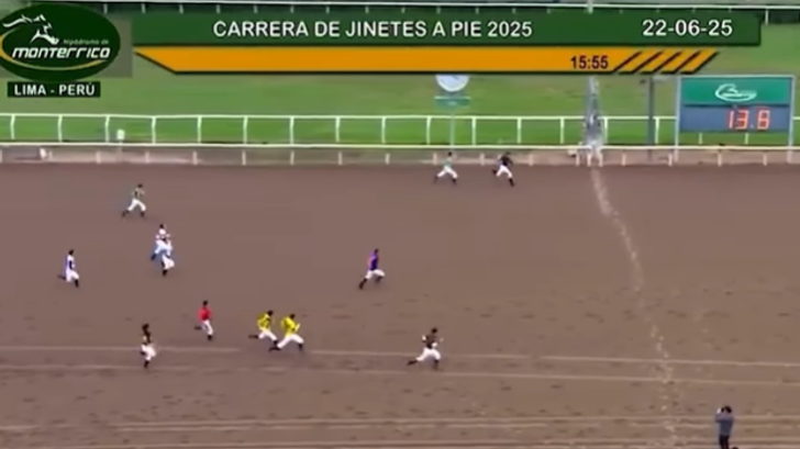 En Perú, una improbable carrera entre jinetes... sin caballos.