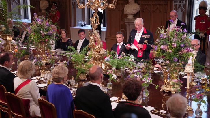 Invitados por el rey Carlos III, la pareja Macron disfruta