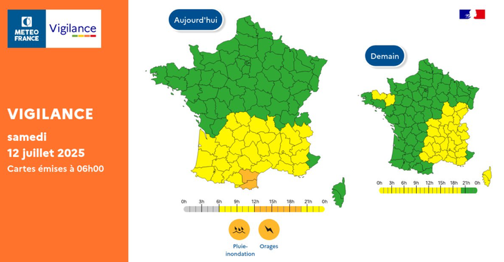 L'Aude y los Pirineos Orientales bajo alerta naranja, se esperan