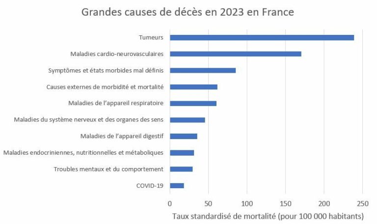 Origen de las muertes en Francia: tumores, enfermedades, ACV... un