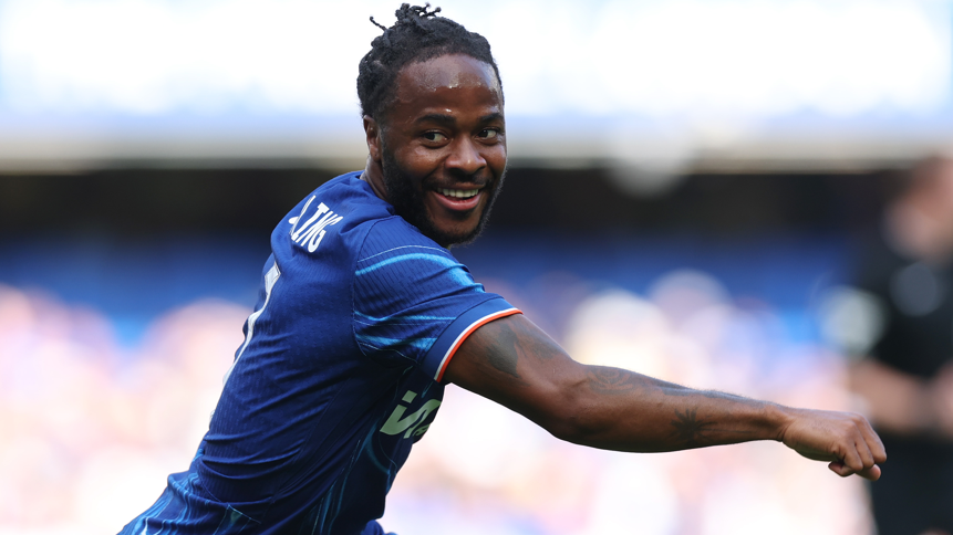 Raheem Sterling de Chelsea en acción durante el amistoso de pretemporada contra el Inter de Milán