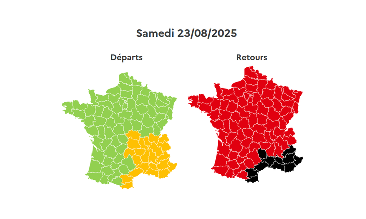 Les prévisions de Bison Futé pour le samedi 23 août.