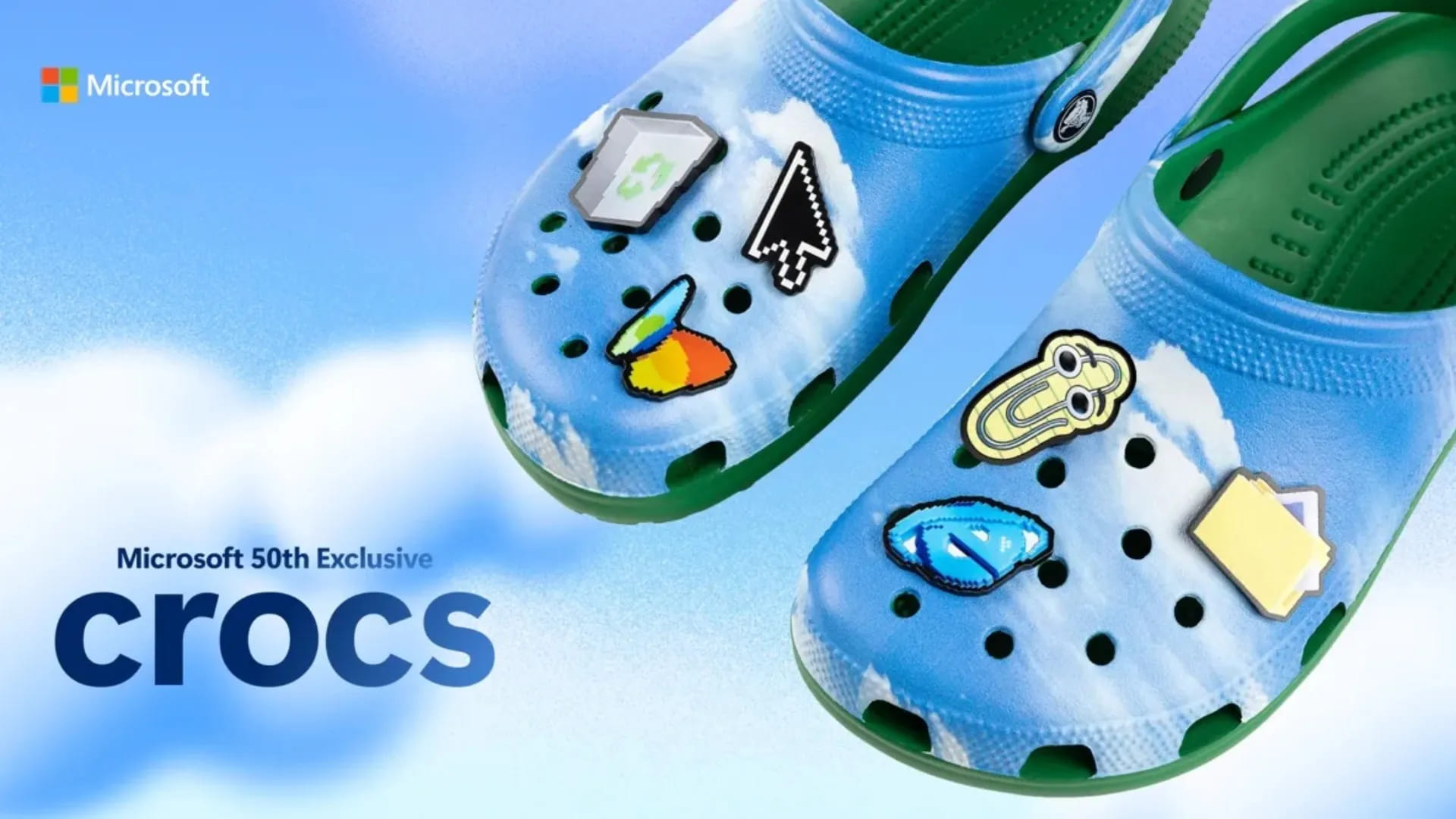 Para hacer que los Crocs sean aún más vintage, Microsoft
