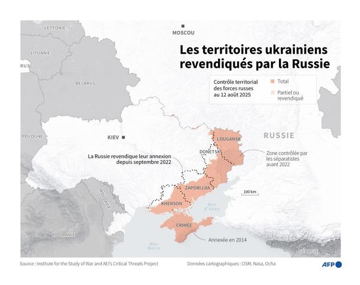 Mapa de los territorios en disputa en Ucrania.
