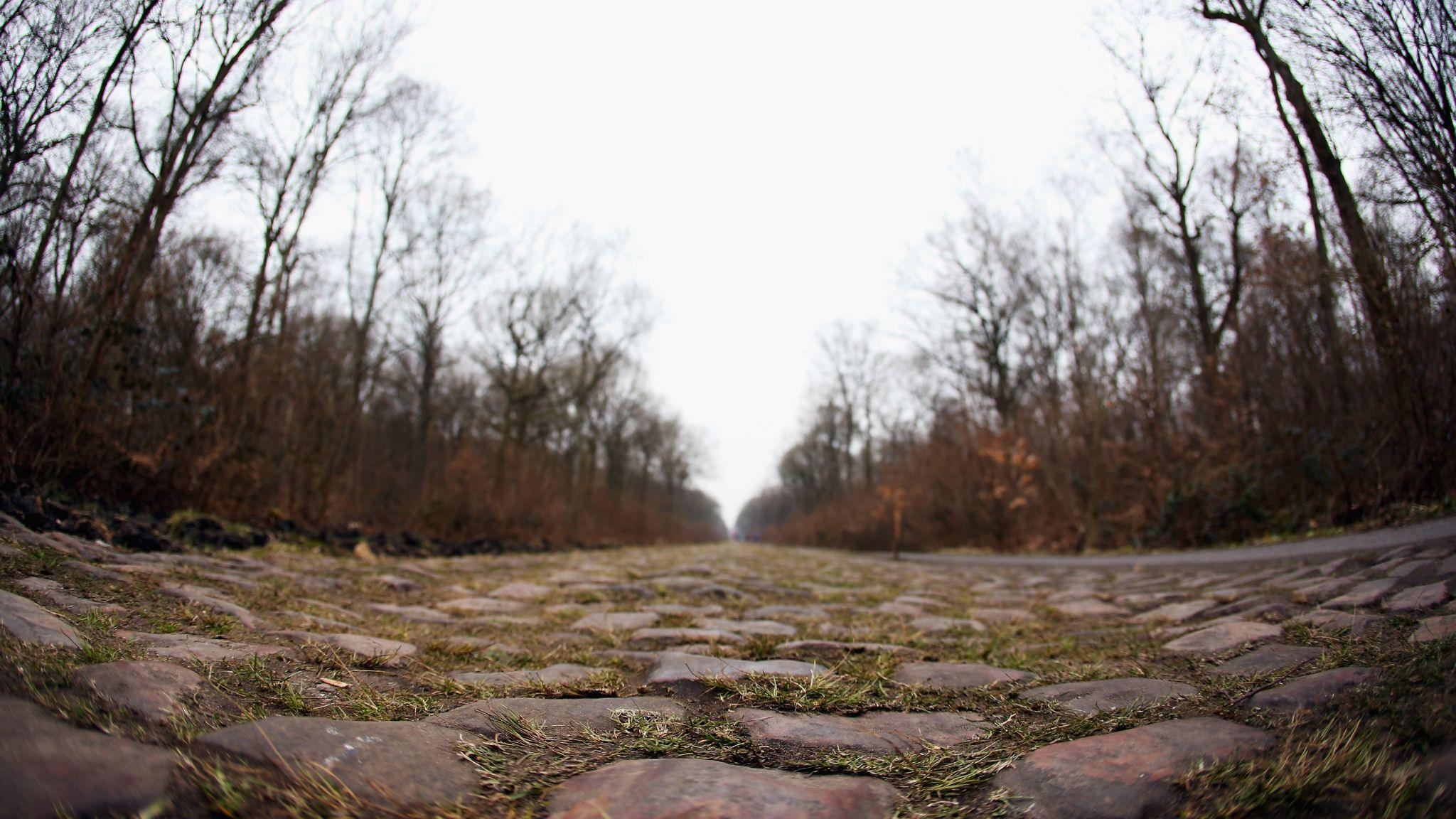 The cobbled route of Paris Roubaix