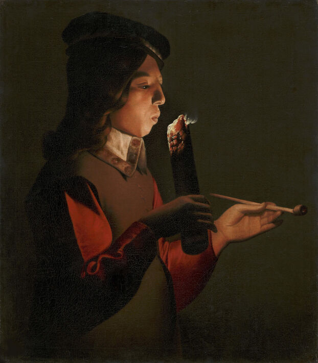 «Le Souffleur à la pipe», óleo sobre lienzo de Georges de La Tour (1646). Archivos del Museo de Arte Fuji de Tokio