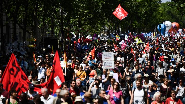 El mapa de más de 250 manifestaciones organizadas este jueves.