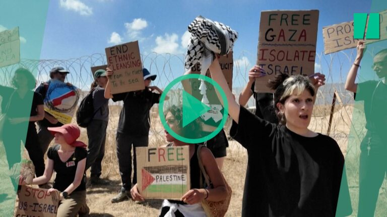 Estos israelíes protestan en la frontera con Gaza para denunciar